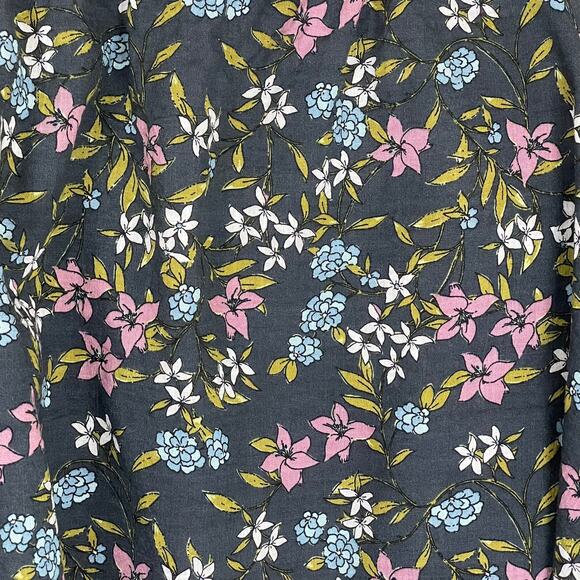 ana 4X Gray Floral Puff Sleeve Blouse Sweetheart Neck Boho Cottagecore Top - Picture 10 of 13